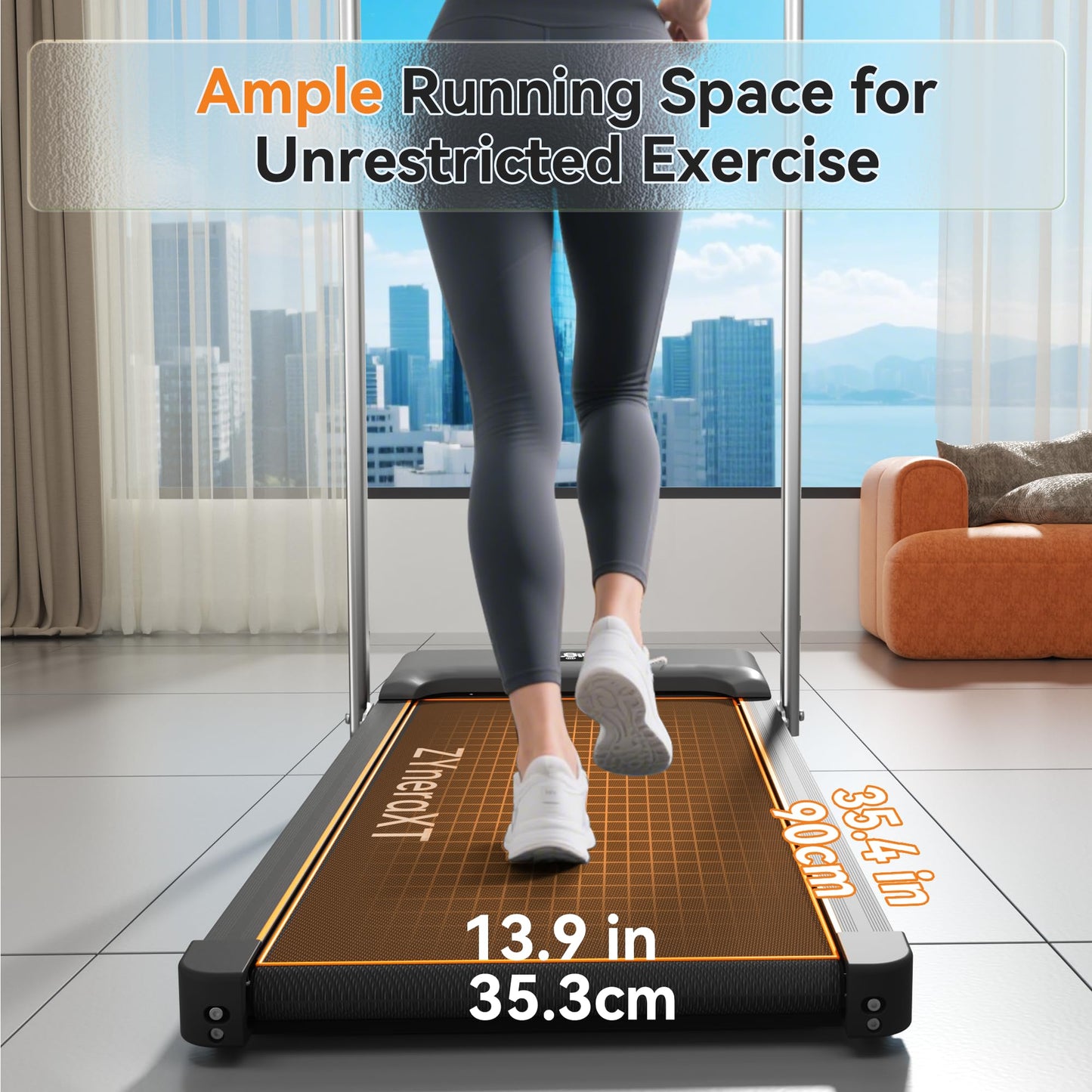 Foldable Walking Pad Treadmill, 2.0HP Motor, LED Display, 220 Lbs Capacity, Ultra-Slim 2-in-1 Design with Remote Control, 0-8% Incline, Quiet Under Desk for Home Office (W3-110-US) (with Handrail)