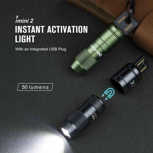 OLIGHT Perun 2 Mini Headlamp 1100 Lumens LED Head Flashlight Bundle IMINI 2 EDC Rechargeable Keychain Flash Light