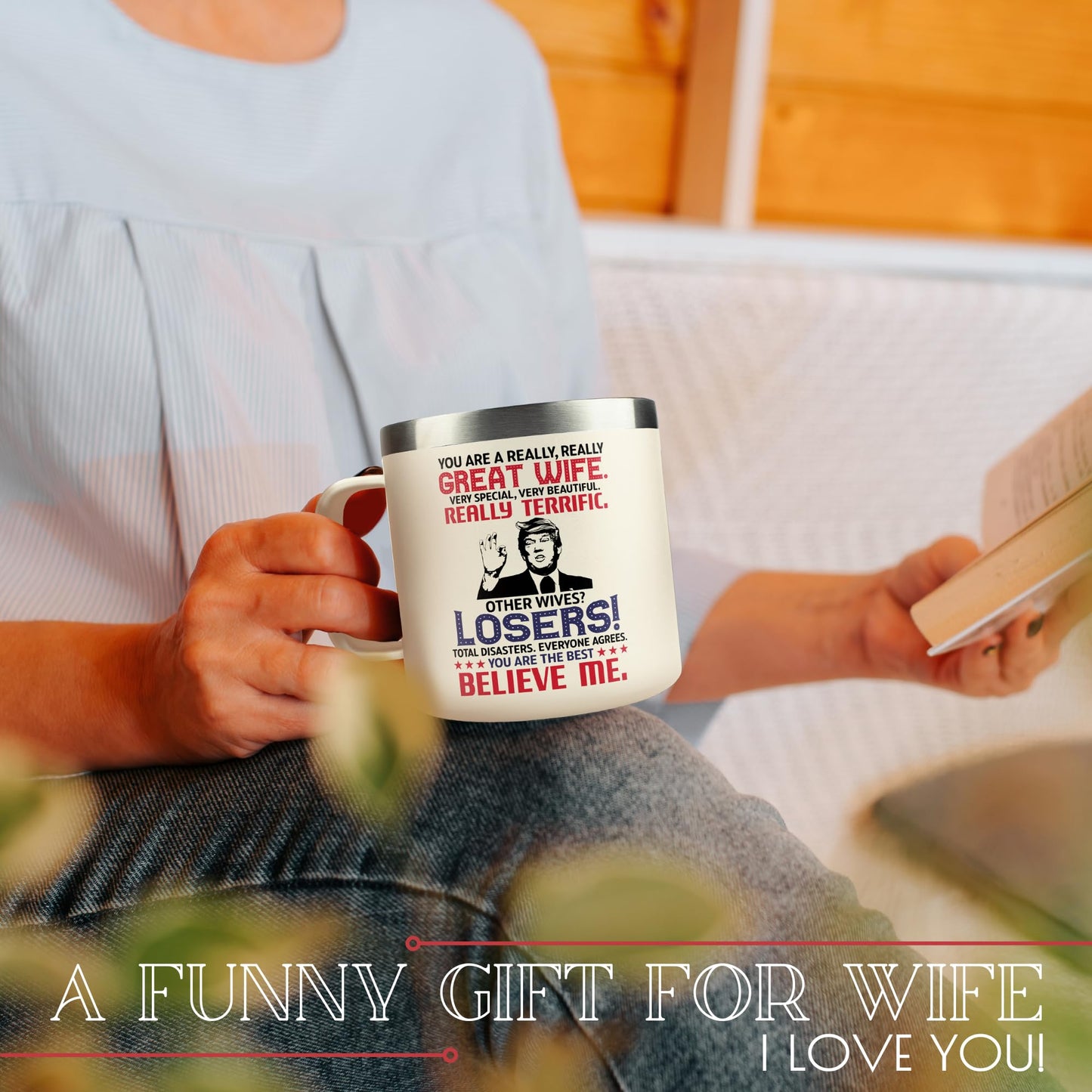 UMACVN Gifts for Wife from Husband - Wedding Anniversary for Women, Birthday, Mothers Day, Christmas Wife Gifts for Her - Romantic Love Gift for Her - 14 Oz Stainless Steel Coffee Mug
