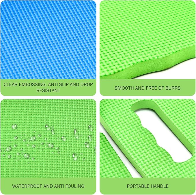 NIOMICO Kneeling Pad 15x7 Inch Green Color EVA Foam Knee Cushion with Handle Non-Slip Shock Absorption Resilient Knee Mat for Gardening Yoga Work Pad