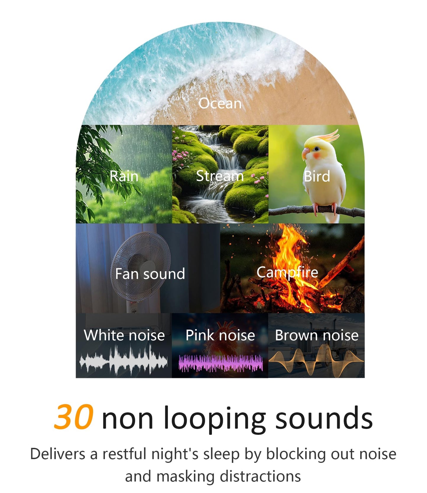 Sunrise Alarm Clock with Noise Machine: Digital Alarm Clock for Bedrooms, Nature Sounds for Gentle Wake Up, 30 Sleep Sounds, Adjustable Brightness & Volume, Timer - Wood Grain