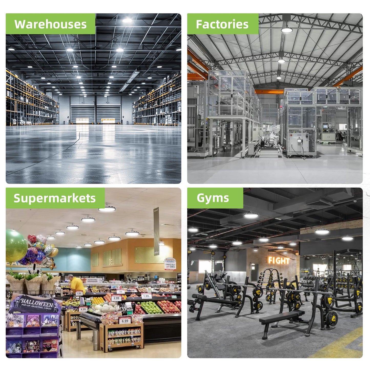 LED High Bay Light, 150W 5000K 20250lm UFO LED High Bay Light Fixture [450W MH/HPS Equiv.] 100-277V IP65 Commercial Warehouse Area Lighting for Wet Location, 2 Pack