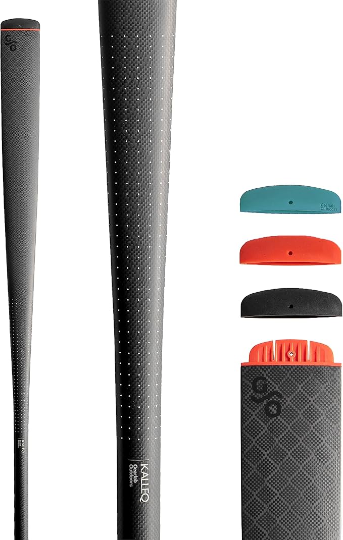 Gearlab Kalleq Kayak Paddle Set, Greenland Kayak Paddle, Color Tips - Carbon Black