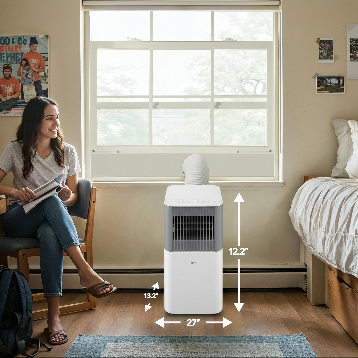 LG 6,000 BTU SACC (10,000 BTU ASHRAE) Smart Portable Air Conditioner, 115V, Cools 250 Sq.Ft. (10' x 25' Room), Quiet Operation, LCD Remote Control, Voice Control, Works w/Amazon Alexa, and Hey Google