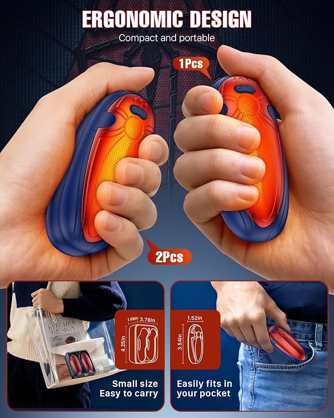 Hand Warmers Rechargerable 2 Pack - 14000mAh Electric AI Handwarmers with Charging Case, Magnetic 2 in 1 Pocket Heater, Gifts for Women/Men/Golf/Hunting/Travel/Camping Accessories