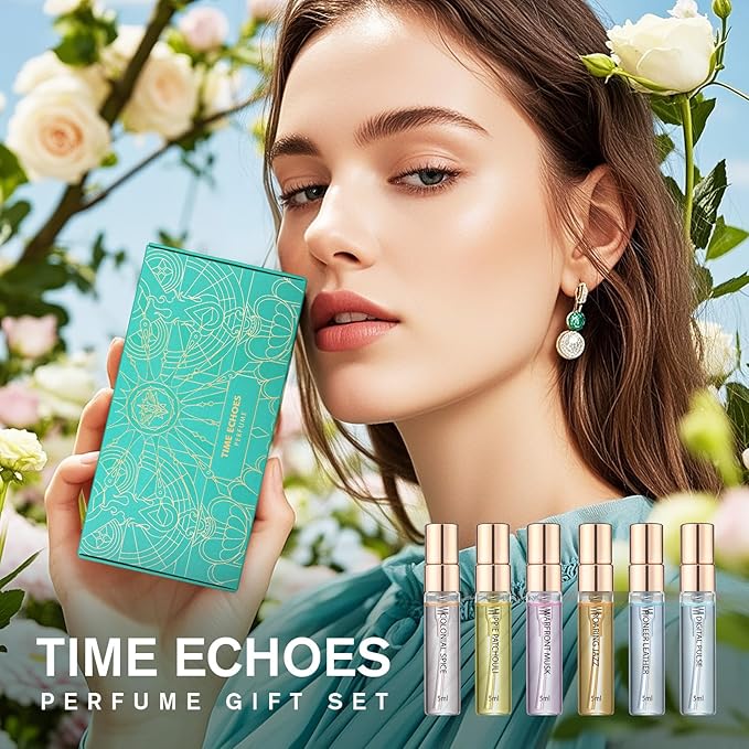 Perfume for Women Set of 6 - Time Echoes Perfume for Women Perfect for Gifting or Personal use, Long-Lasting Fragrance Perfum for any Accasions, Holiday Gift Set(6 Count, 0.17 oz)