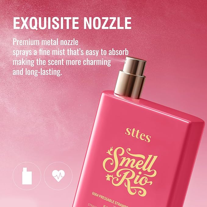Sttes Perfume 606# Hair Perfume for Women – Long-Lasting Strawberry, Candy, Vanilla & Marshmallow Gourmand Fragrance Eau de Parfum 100ml (3.4 fl oz) – Pressable Strawberry Gummies
