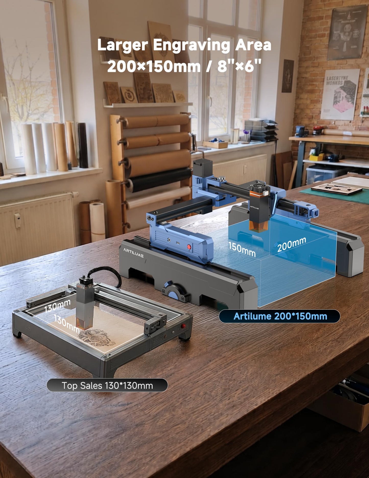 T1 Laser Engraver Machine 7000mW with APP, Foldable and Portable Laser Engraver with Height Extension and Cover, Higher Accuracy Engraver and Cutter for Wood Leather Acrylic, 200x150mm Engraving Area
