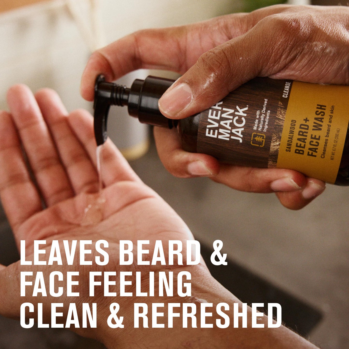 Every Man Jack Beard + Face Wash - Vanilla & Cedar Fragrance - Cleans & Softens Your Beard and Skin - Naturally Derived w/Aloe a