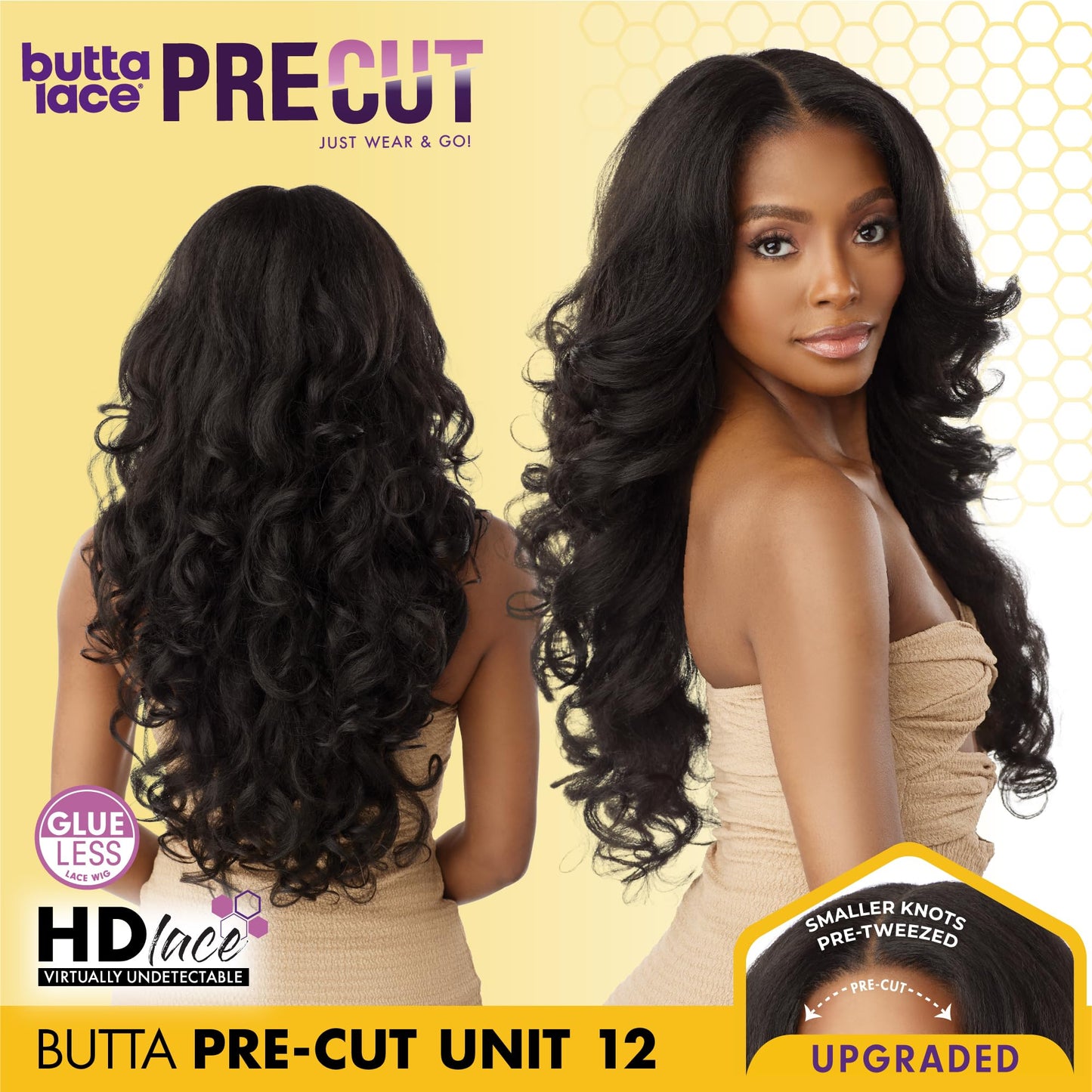 Sensationnel Butta Lace Precut Wigs - Unit 12 Glueless Extra Wide 5 Inch Deep Parting Synthetic Pre Tweezed Smaller Knot Hairlin