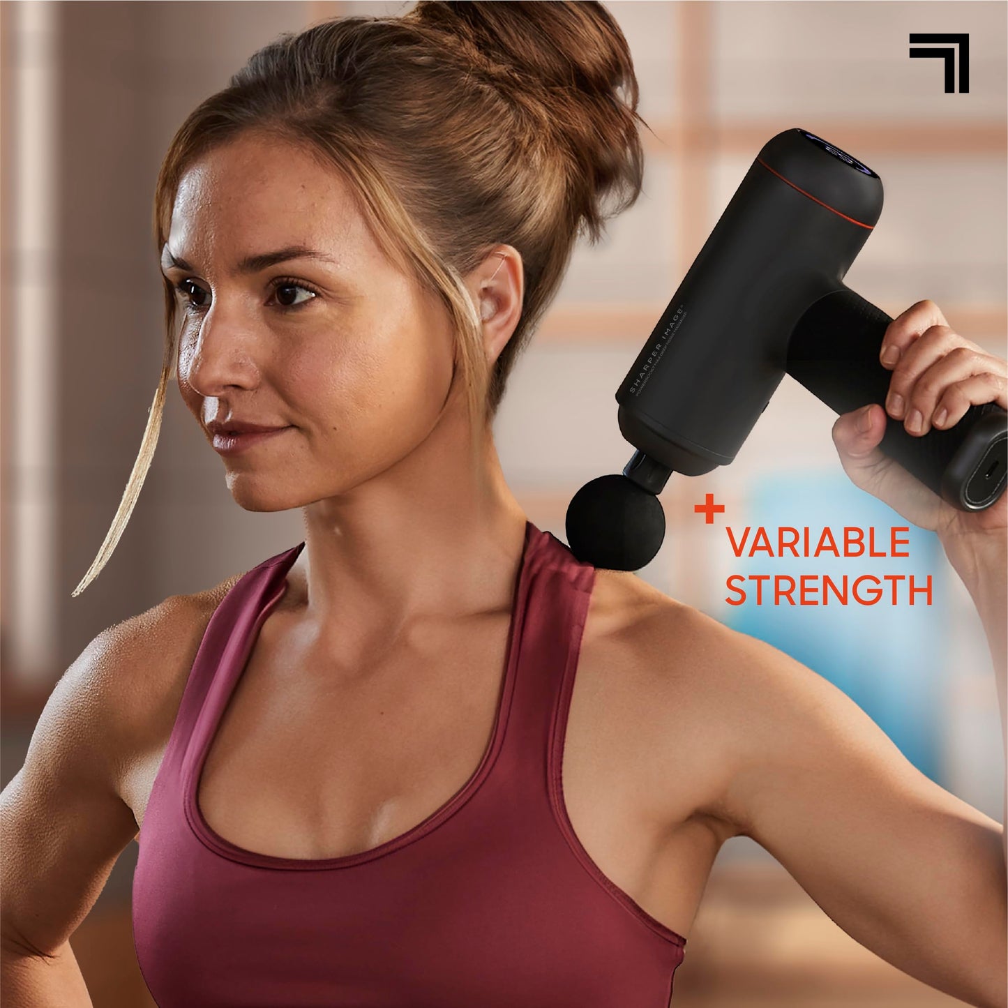 Sharper Image PowerBoost Max Massage Gun | Anti-Stall Deep Tissue Percussion Massager | 7 Speeds | Workout Muscle Recovery | Pain Relief | Back Shoulder Massager | Massage Tool | Gifts for Men Women