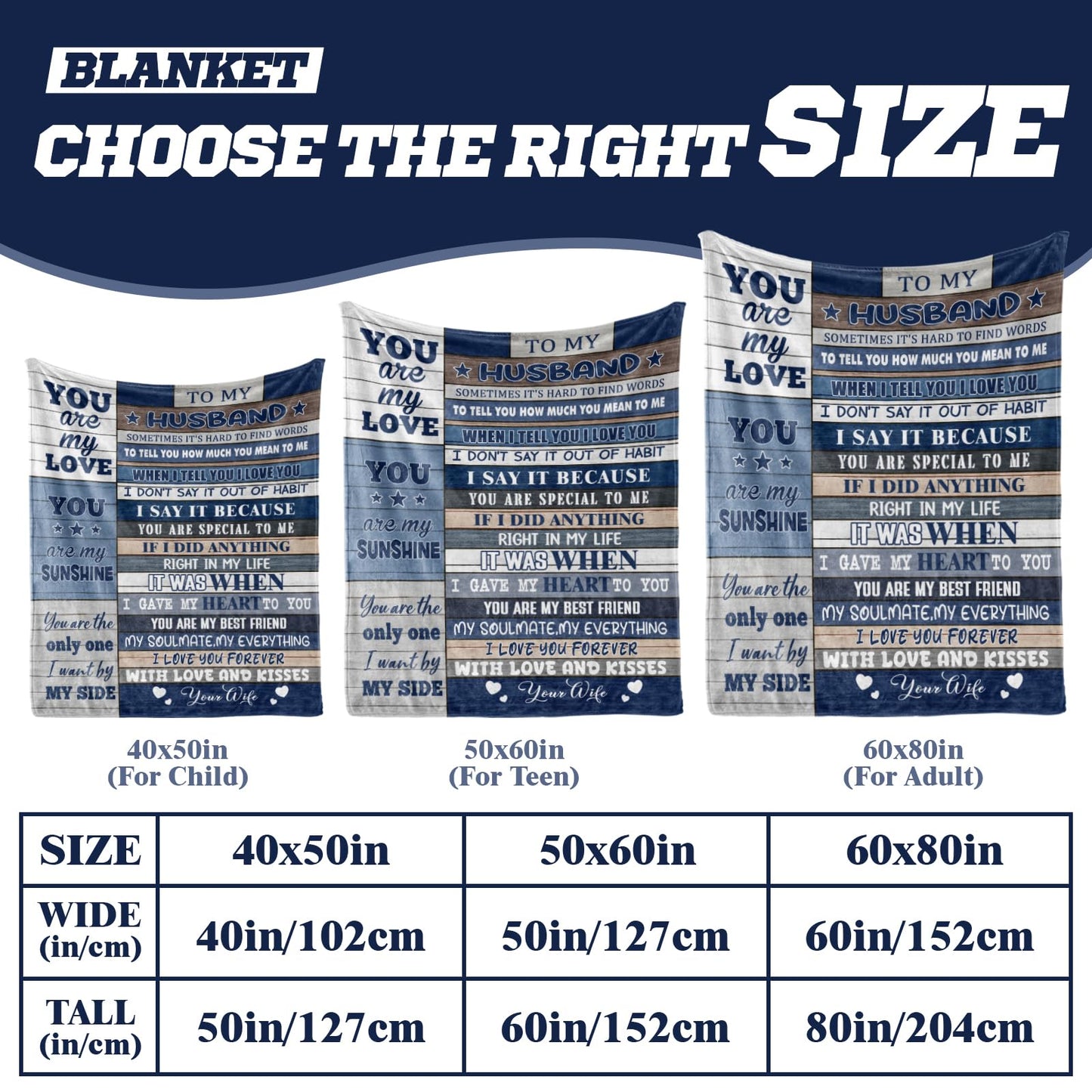 BXZWLK Gifts for Husband, Husband Gifts, Birthday Christmas Anniversary Wedding Gift from Wife, Husbands Throw Blanket 60"x50"