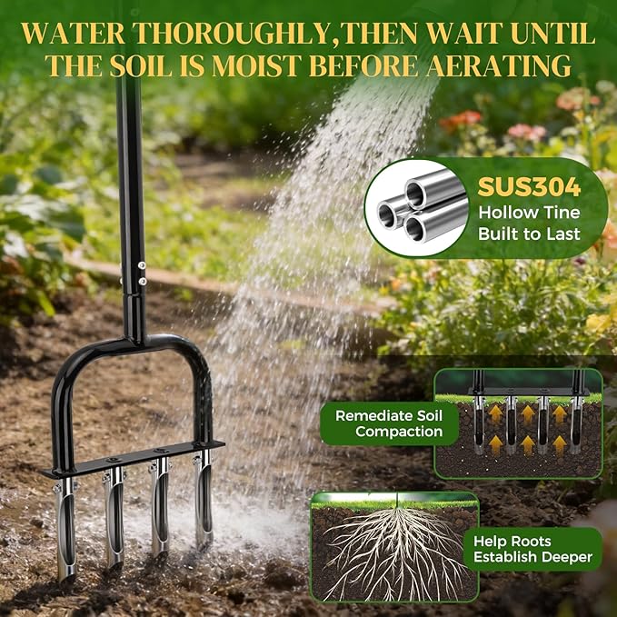2-in-1 Lawn Aerator & Weeding Tool Set, Snow Shovel – Multifunctional Garden Soil Aerator, Weed Remover, and Snow Shovel for Small Lawns, Tight Corners, and Yard Care