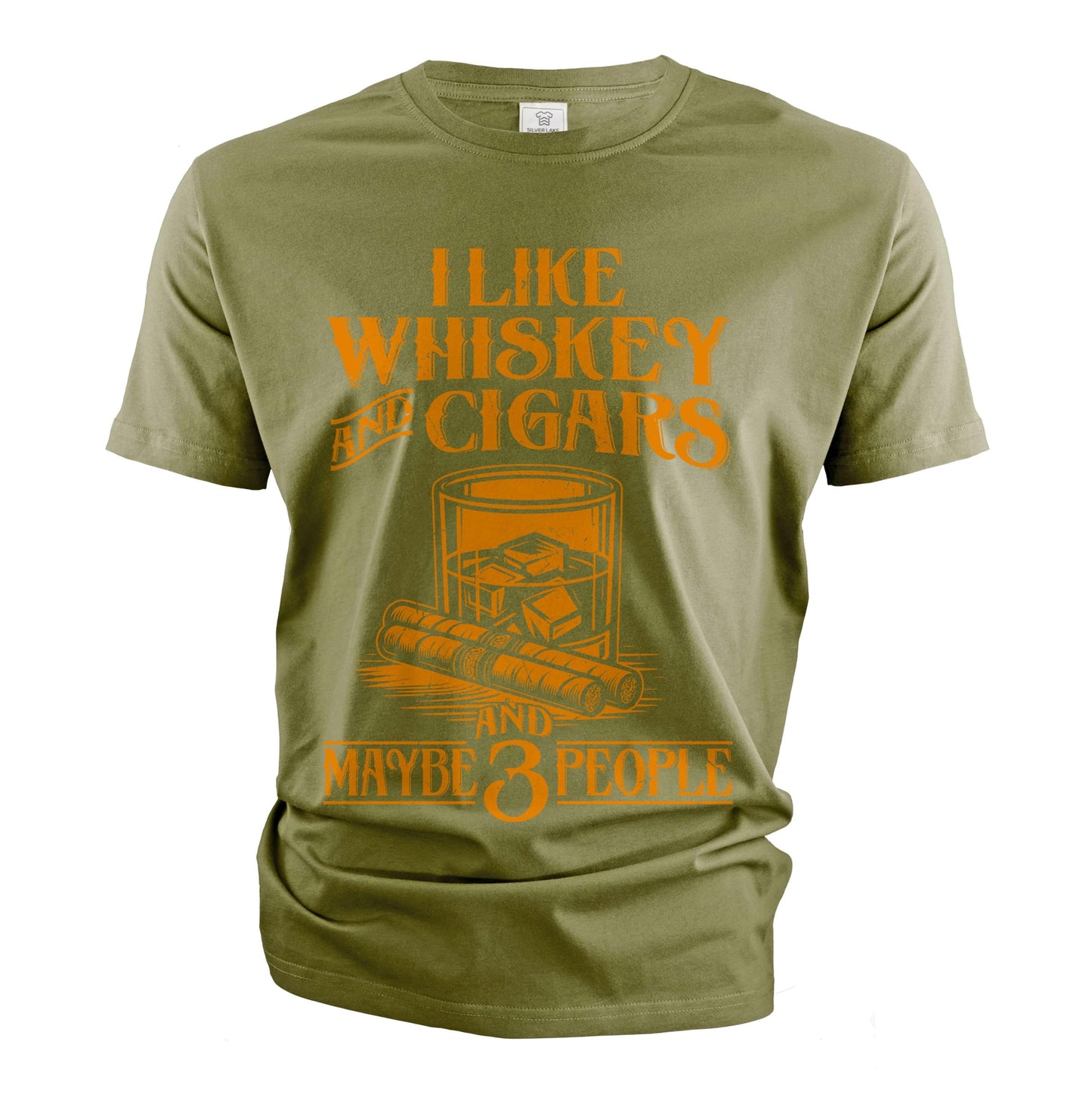 Men's Funny I Like Whiskey and Cigars T-Shirt and Maybe 3 People Grandpa dad Husband Birthday Gift (X-Large Black)