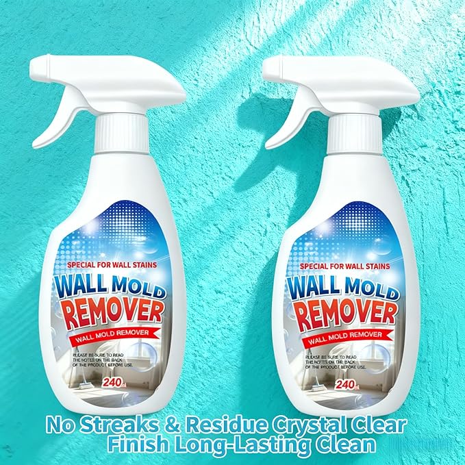 Streak-Free Wall Stain Remover Spray for Painted Walls, Multi-Surface Cleaner for Dirt, Grease & Marks, No-Rinse Formula for Home Use (2 Pcs)