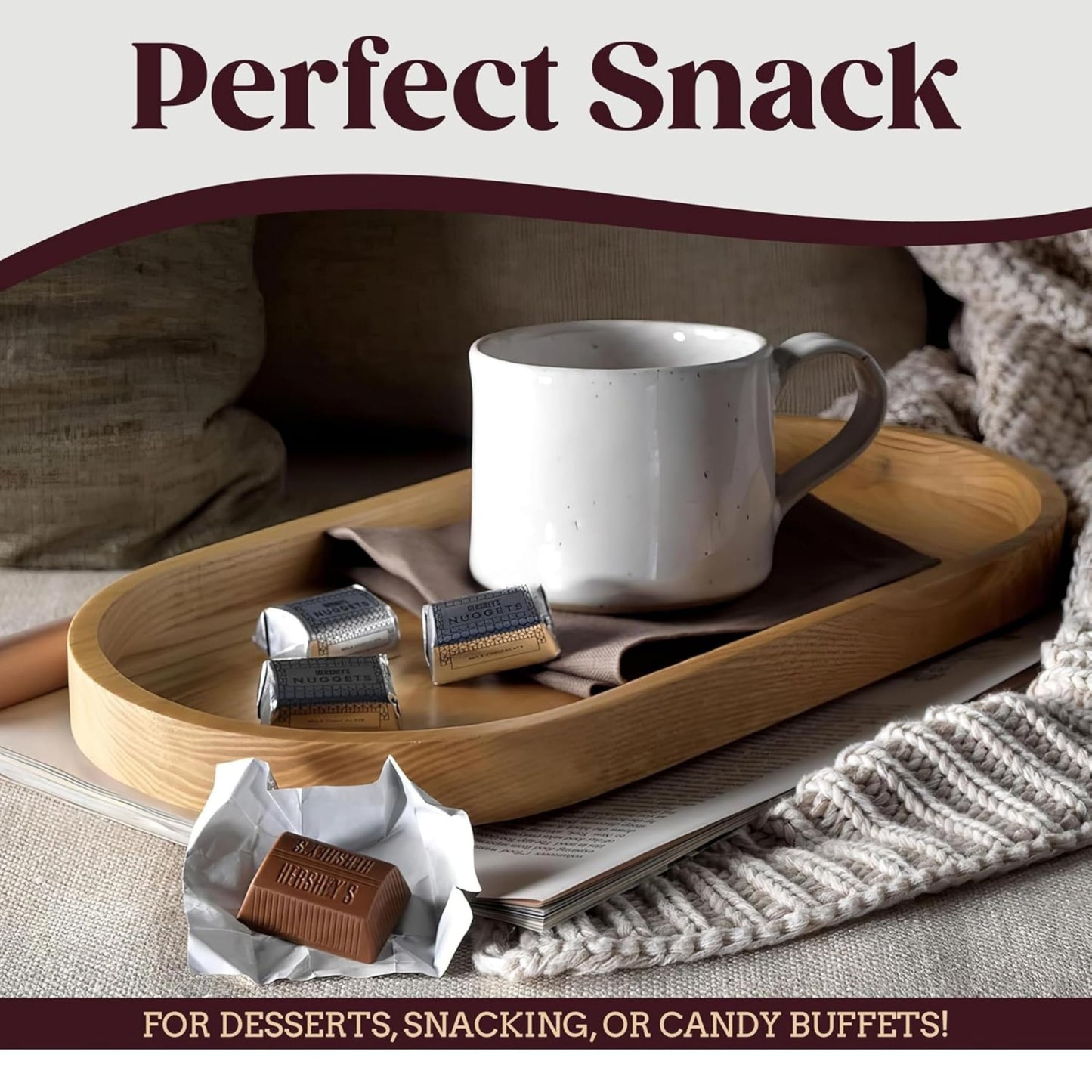 Milk Chocolate Nuggets (1.5Lb, Approx. 65 Pieces) – Individually Wrapped Candies for Gifting and Everyday Indulgence