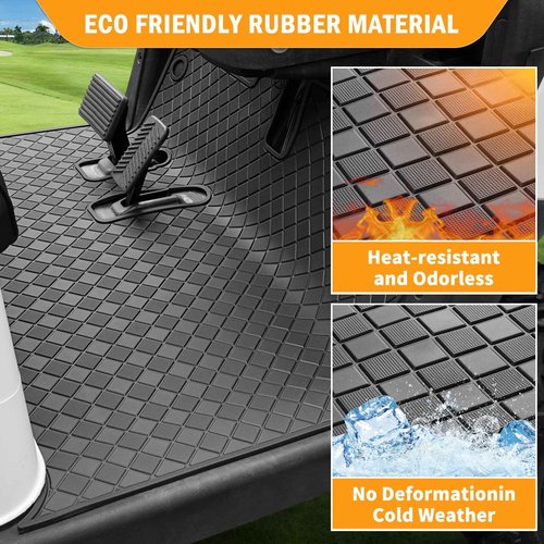 Golf Cart Floor Mat for EZGO RXV, Full Coverage Liner Mat Replacement Upgraded Non Slip 8 mm Thickness Rubber - Only Fits EZGO RXV (2008-2022) & 2Five (2009+)