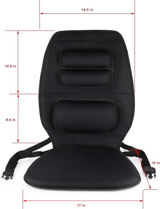 FOMI Premium Gel Cushion and Firm Back Support | Seat Cushion Pad and Upper Lower Thoracic and Lumbar Pillow for Car, Office Chair | Pressure Sore, Coccyx Pain Relief | Posture Aid (Grid Gel)