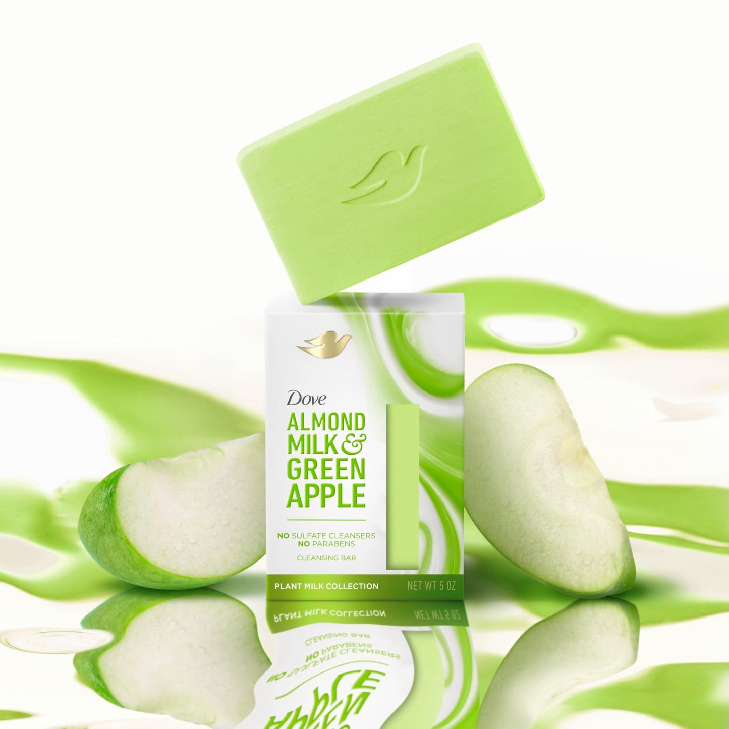 Dove Plant Milk Cleansing Bar Soap Variety Pack 4 Count for Moisturized Skin, with 100% Gentle Cleansers, Sulfate Cleansers, or