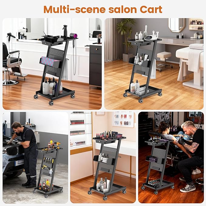 Salon Trolley Salon Cart on Wheels Rolling Salon Tray