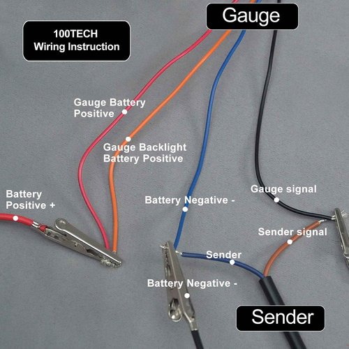 100TECH High Resolution Marine Fuel Sending Unit with Gauge 6"(150mm) SUS316 Stainless Steel Fuel Water Level Sender Unit and Gauge for Boat Truck RV 240-33ohm
