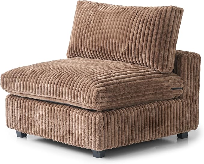 WJShome Cloud Modular Sectional Sofa, Plush Sofas for Living Room,39.37inch Middle Seater,Brown