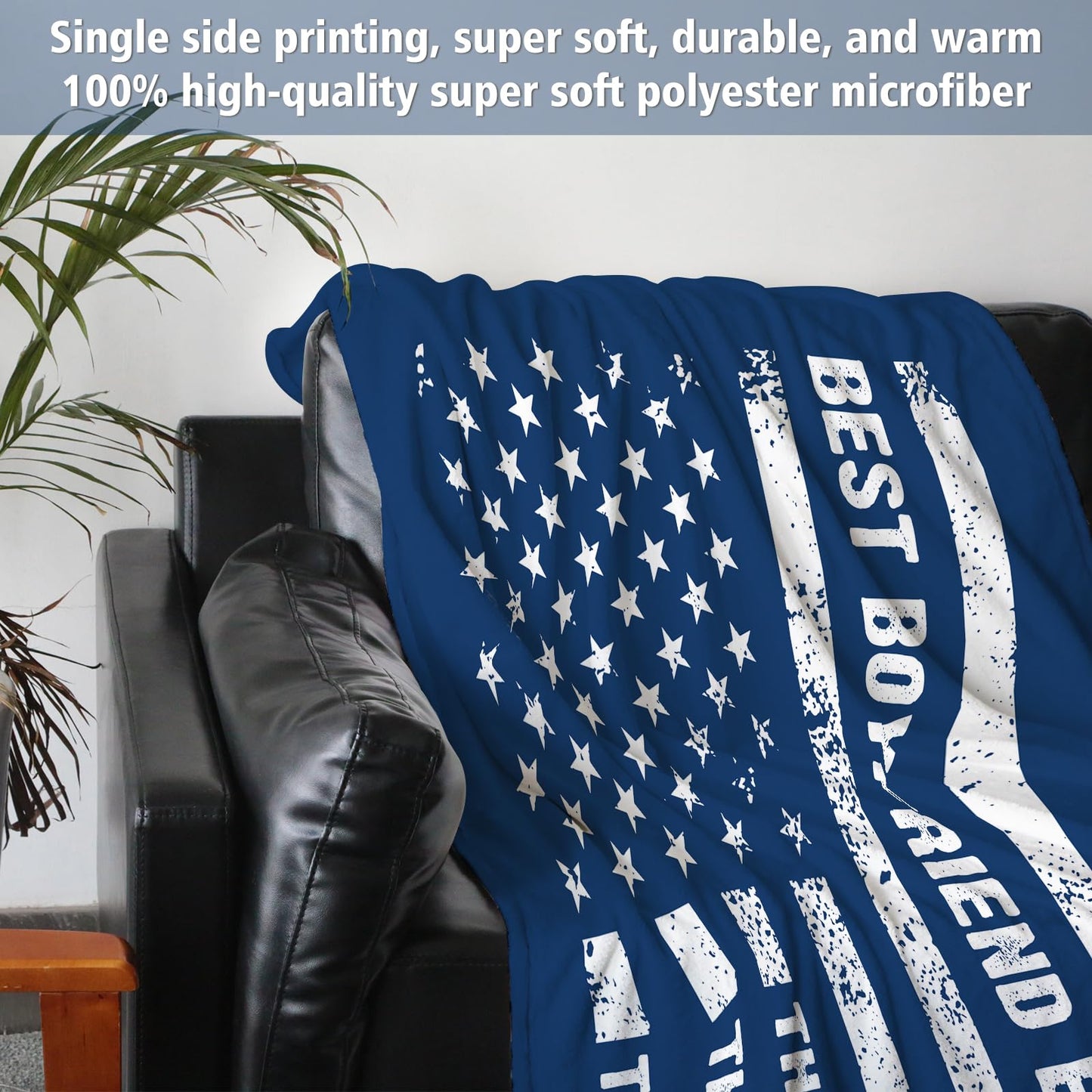 musaecoin Gifts for Boyfriend Birthday- American Flag Blanket with The Man The Myth The Legend- Boyfriend Gifts Ideas, Soft Useful Blanket Throw for Bed Sofa Car Napping Camping, 60”×50”