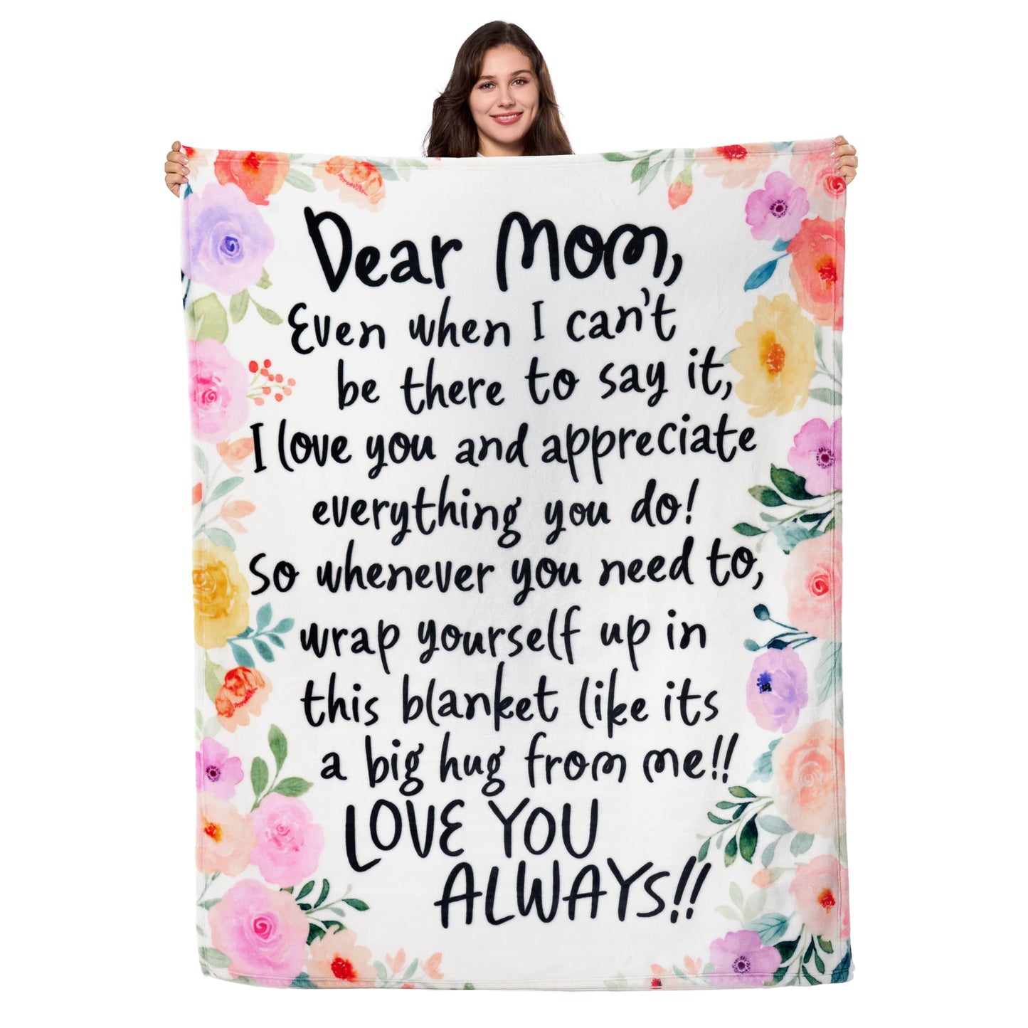 Joiedomi Birthday Gifts for Mom Soft Flannel Mom Blanket for Women Wife Grandma Mothers Day Anniversary Present from Daughter Son 50" x 60" Pink