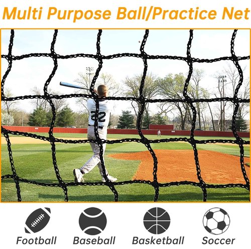 Gagalileo Baseball Softball Batting Net: 28x14FT Replacement Net for Beisbol Batting Cage Practice Backyard Youth Players Training Coaches