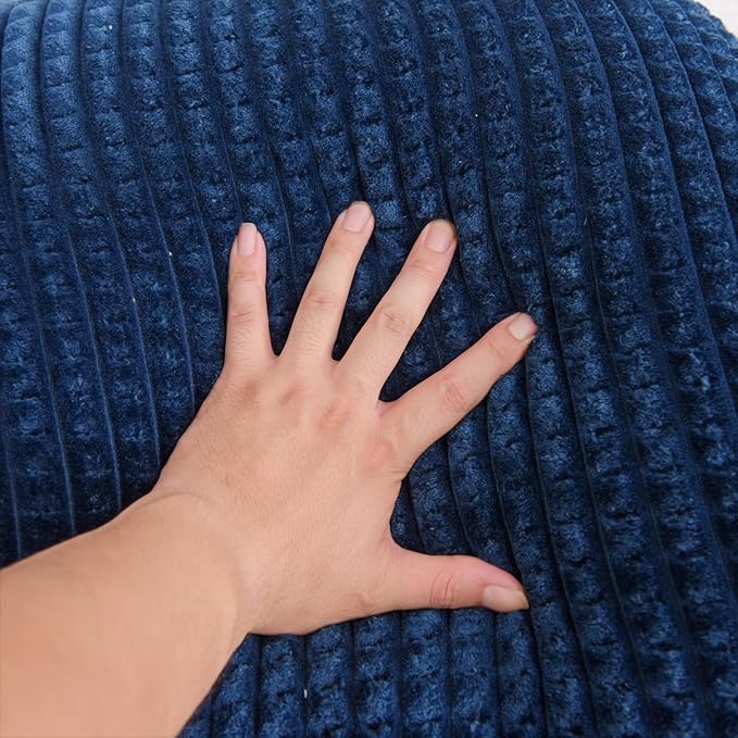 A Nice Night Reading Pillow Bed Wedge Large Adult Children Backrest with Arms Back Support for Sitting Up in Bed/Couch for Lounging Bedrest,Waffle Stereoscopic Design,Navy