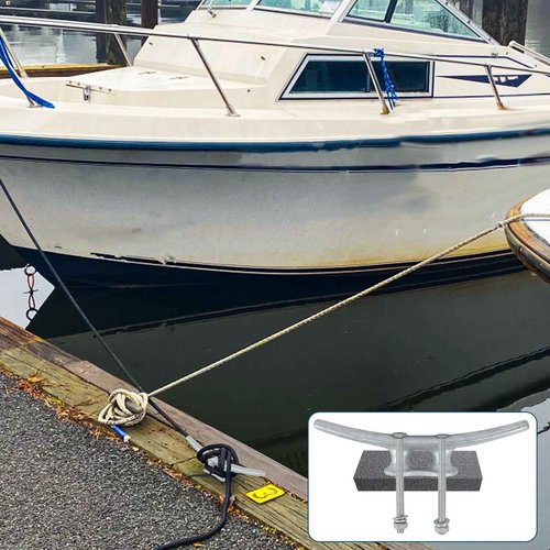 Dock Cleats 10 Inch 4 Pack, Hot Dipped Galvanized Cast Iron Boat Cleats, Boat Dock Cleats with Bolts Weatherproof Tie Downs for Boat, Decks, Rope, Marine or Decoration