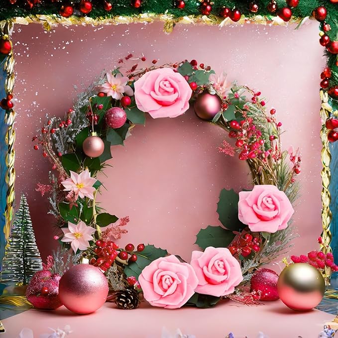 Juvale Pink Roses Artificial Flowers - 100 Pack, 3 in Stemless Foam - Bulk Artificial Blooms for Wedding Decor, Centerpiece Table Decorations & DIY Floral Arrangements