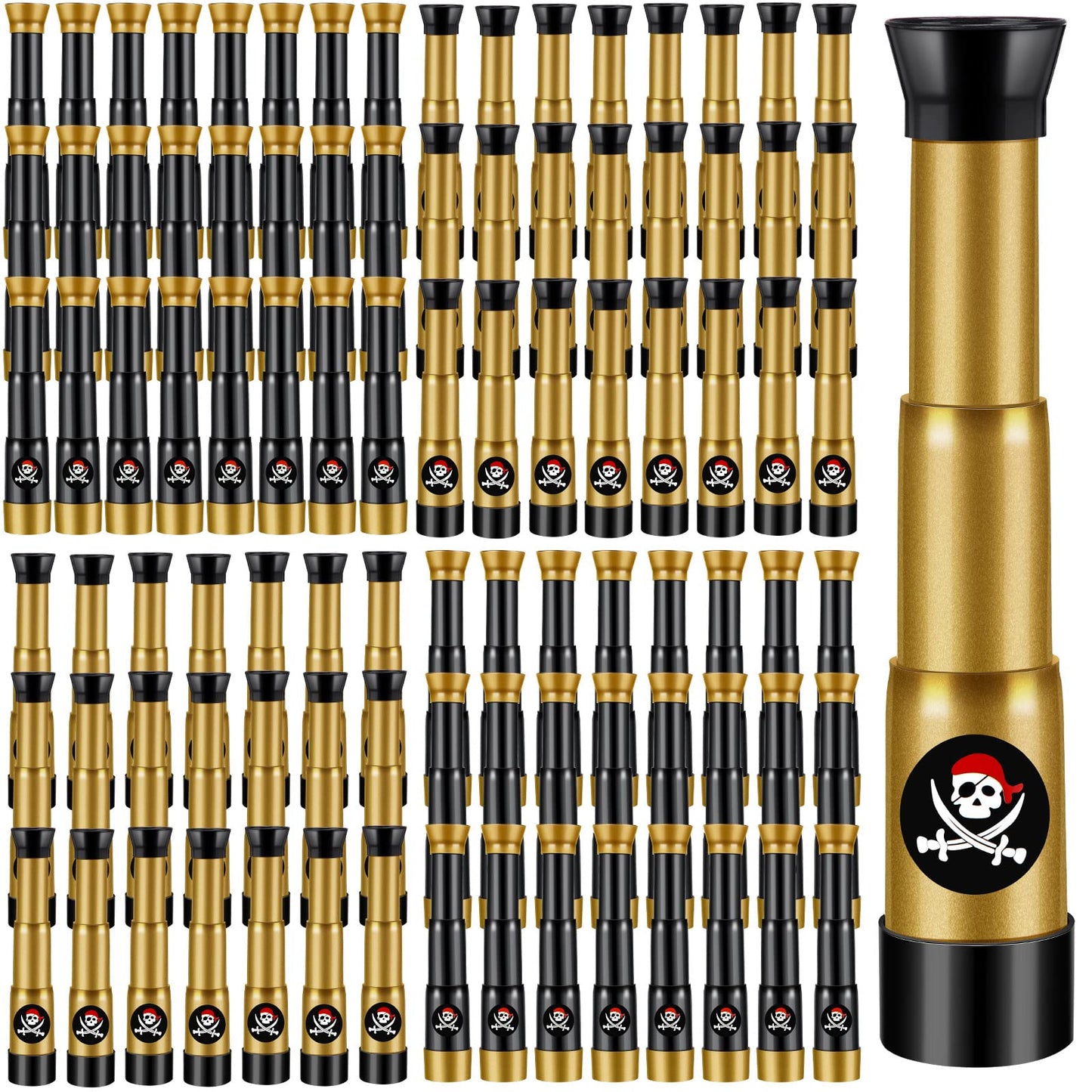 Deekin 12 Pcs Pirate Telescope Bulk for Kids Pirate Party Favors Toys Games Telescope Toddler Spyglass Mini Treasure Hunt for Boat Halloween Birthday Party Decorations