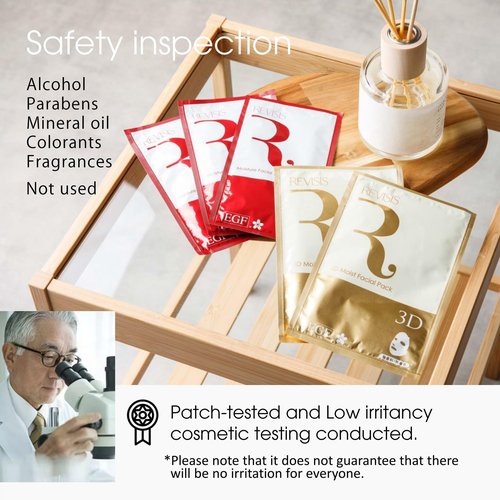 REVISIS Moist Facial Pack (10sheets) collagen, hyaluronic acid, placenta extract and cherry blossom extract, Made in Japan