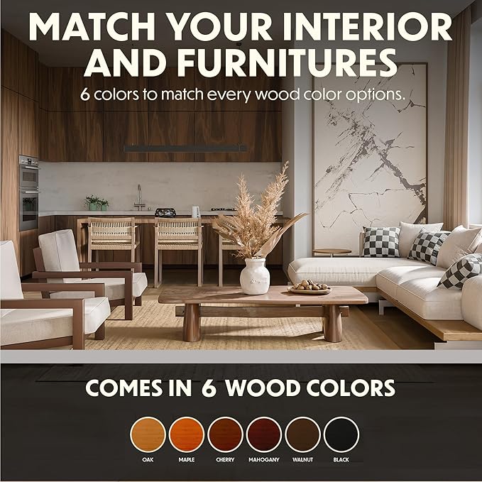 Furniture Repair Kit Set of 26 Wood Repair Kit w/Furniture Touch Up Markers Wax Crayons Sharpener & Cleaner Cloth Restore Hardwood Floor Scratches Discoloration for Wooden Door and More