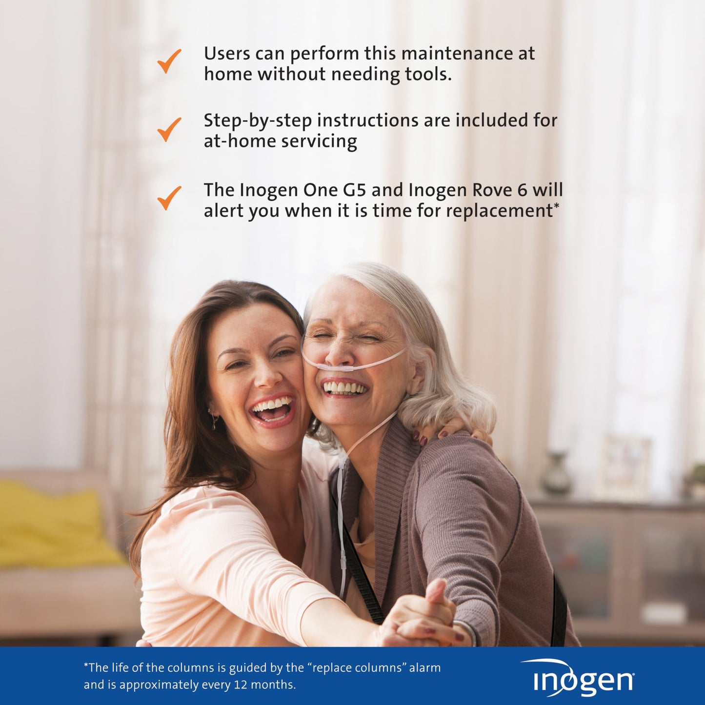Inogen Replacement Column Pair – Inogen Rove 6/Inogen One G5 - Oxygen Accessories - Two Removable Metal Columns - 1.19 lb., 2.90 in. W x 3.04 in. L x 6.55 in. H
