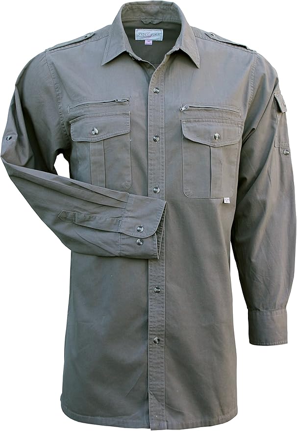 Foxfire Men's Long Sleeve Travel, Outdoor Hiking, or Safari Shirt for Travel, Action & Adventure, Regular & Tall, Cotton