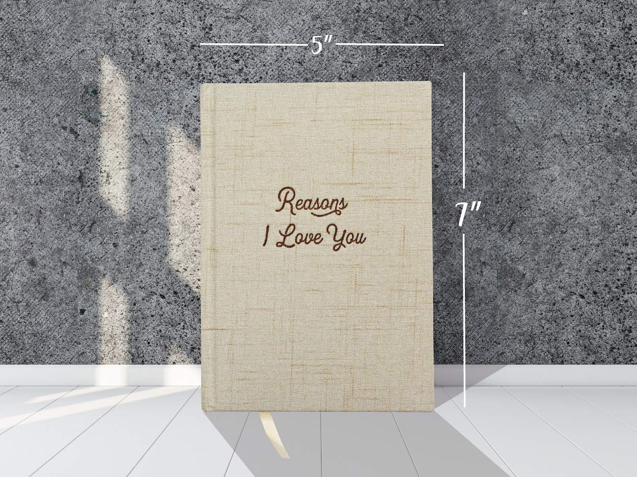 Avocado Goods Reasons Why I Love You - Blank Hardcover Love Book, Why I Love You Linen Journal Gift Book for Boyfriend or Girlfriend, Husband or Wife, Bride & Groom, or Couples I Love You Gifts Notebook, Love Journal