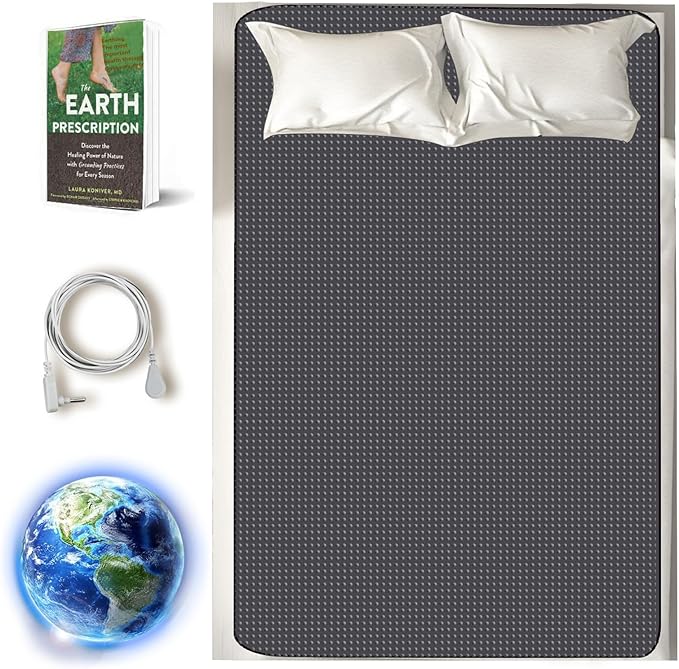Grounding Mat Sleep Mat Kit, Grounding Mattress Cover Mat Grounding Mat Earth Connected Conductive Carbon Leatherette for Better Sleep, Relieve Pain 54‘’ * 71‘’