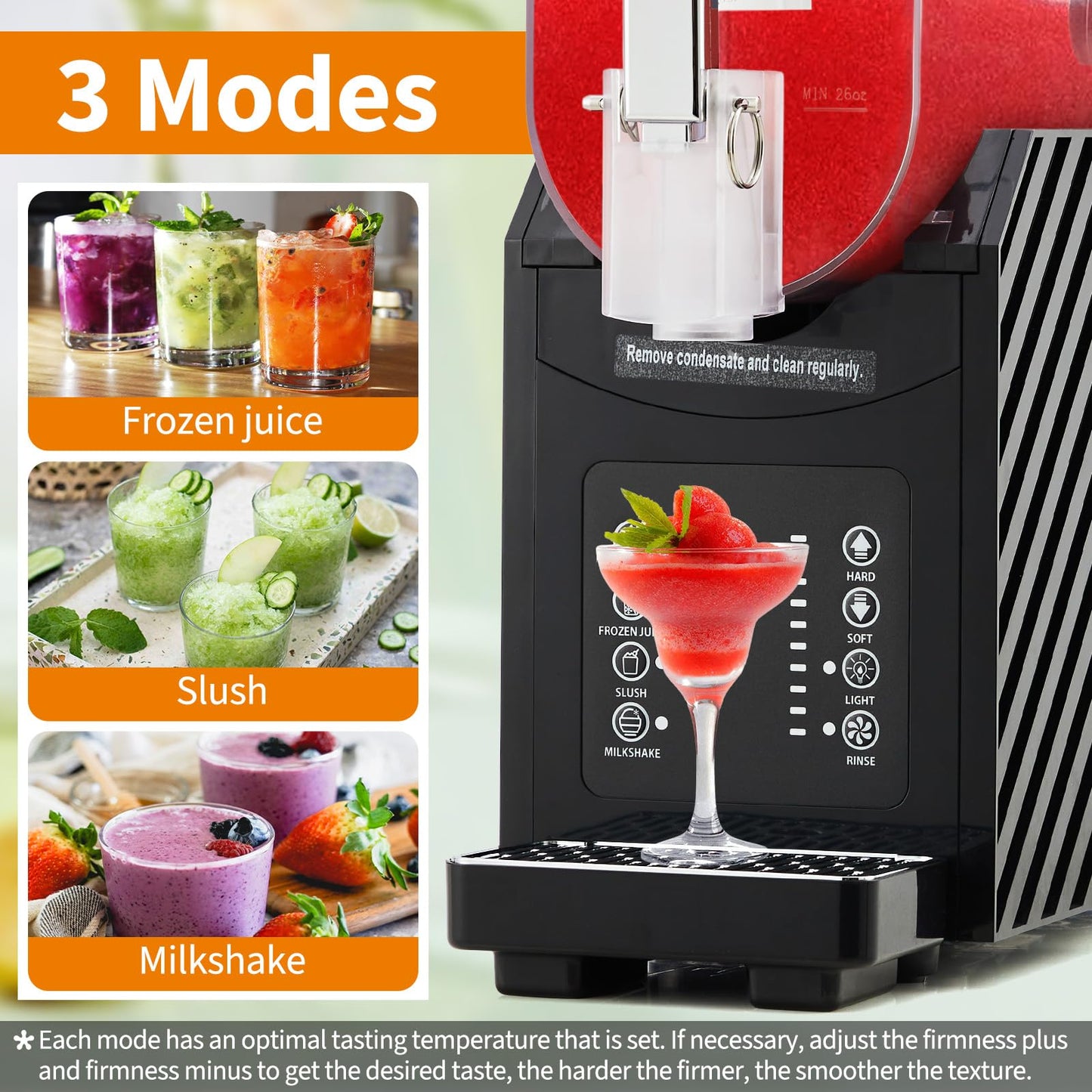 PeakPursuit 84oz (2.5L) Slushie Machine with 3 Preset Modes - Frozen Drink Maker for Slush, Milkshake & Frappe, Auto-Clean, LED Display, One-Touch Dispensing for Home & Party Use