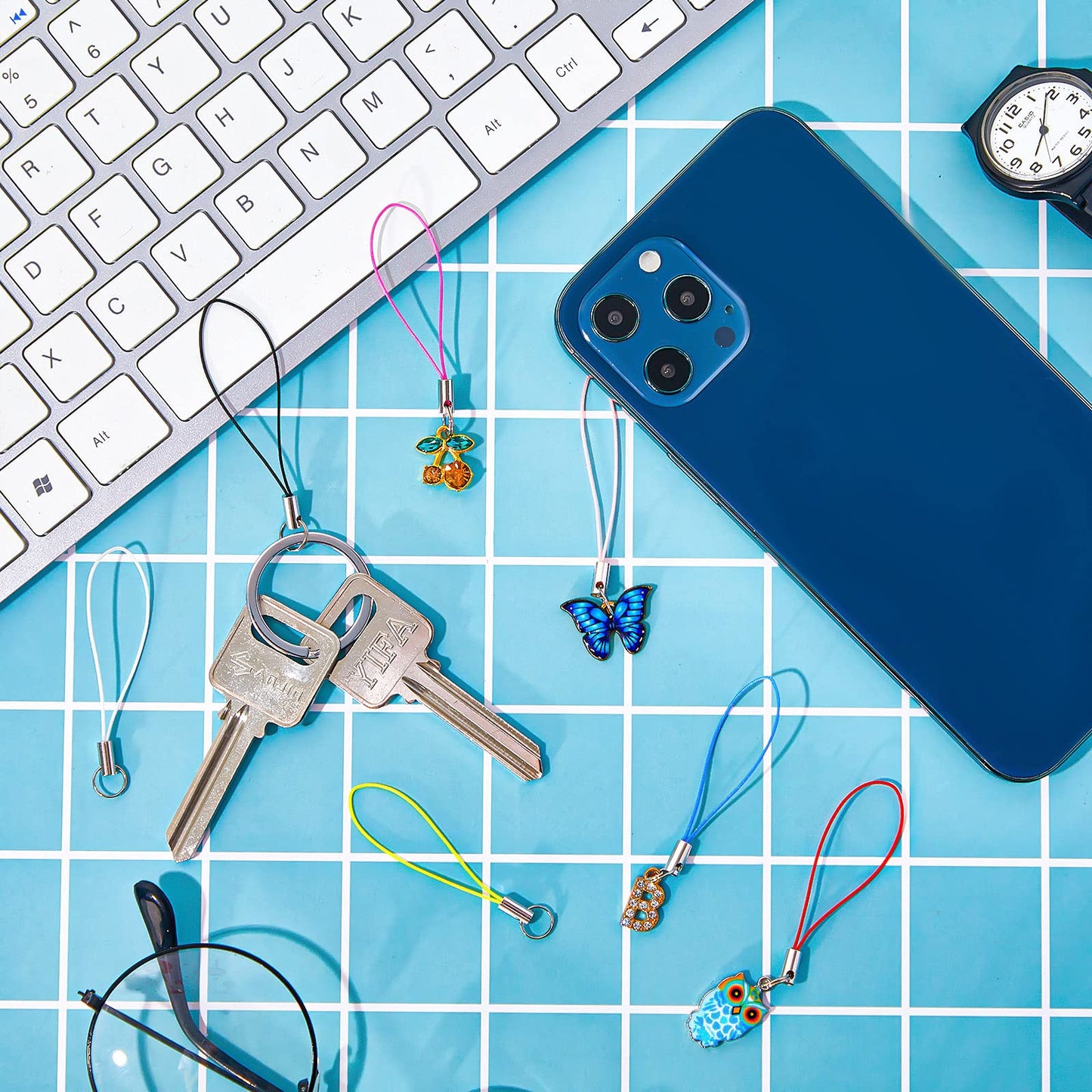 Frienda 200 Pcs Cell Phone Charm Straps Usb Drive Lanyard Phone Ring Strap For Charm Usb Drive Keychain Diy