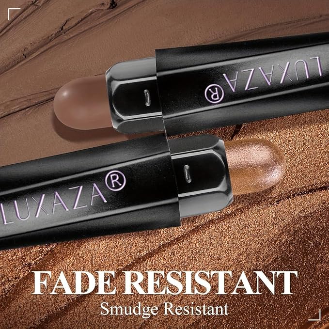 Classic 6PCS Neutral Eyeshadow Stick Makeup Set, Matte Cream Eye Shadow Eyeliner Brightener Pencil Crayon - Golden Amber