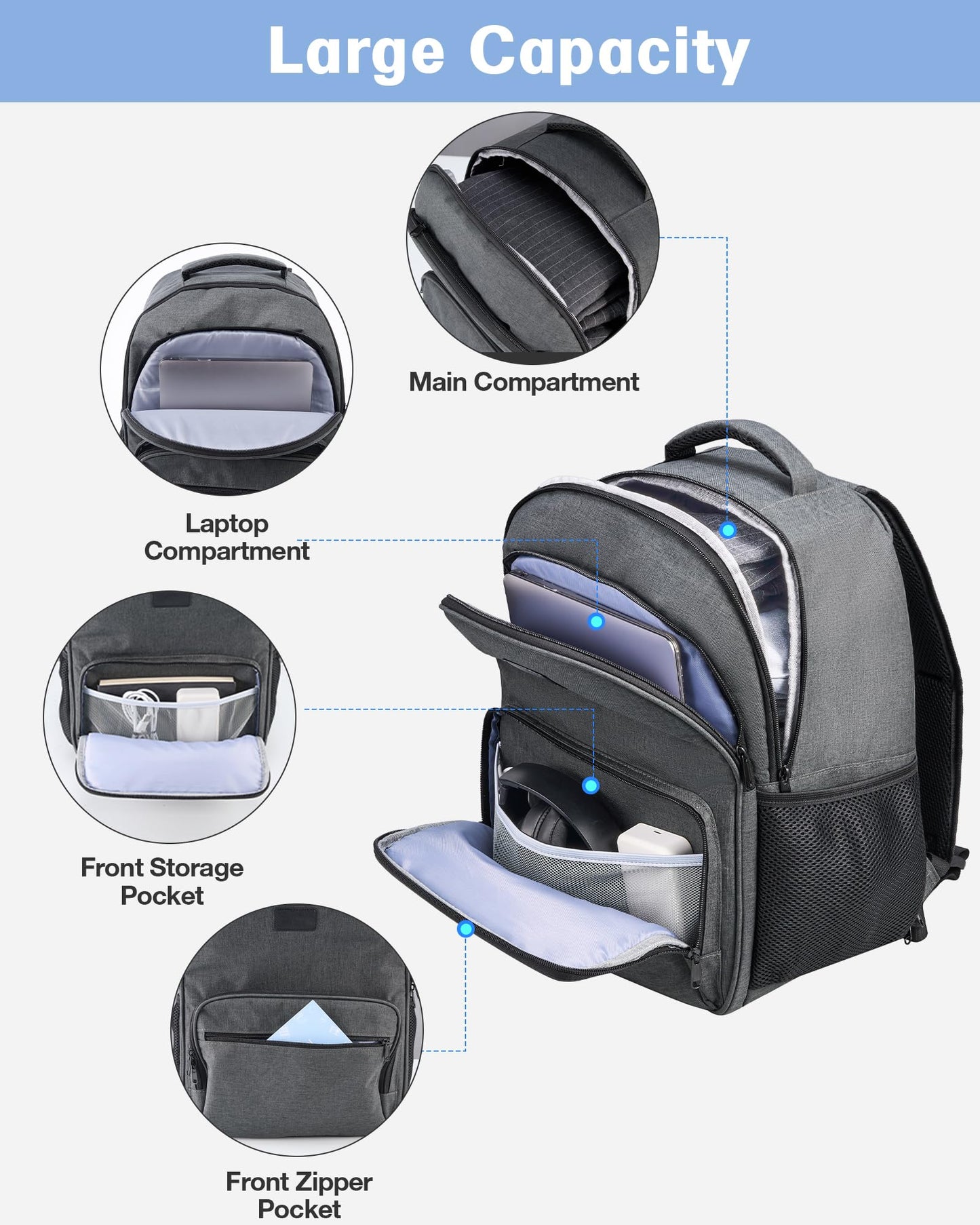 Hautton CPAP Backpack, Travel Carrying Bag Compatible with ResMed AirSense 9/10/11, Philips System One Large Capacity Portable Carry On Case for CPAP Machine Accessories