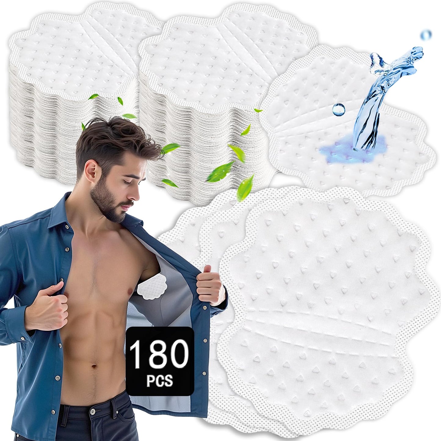 Arme Armpit Sweat Pads, 180 Pcs Wider and larger Underarm Sweat Pads for Men Hyperhidrosis, Disposable Sweat Pads for Under Arms