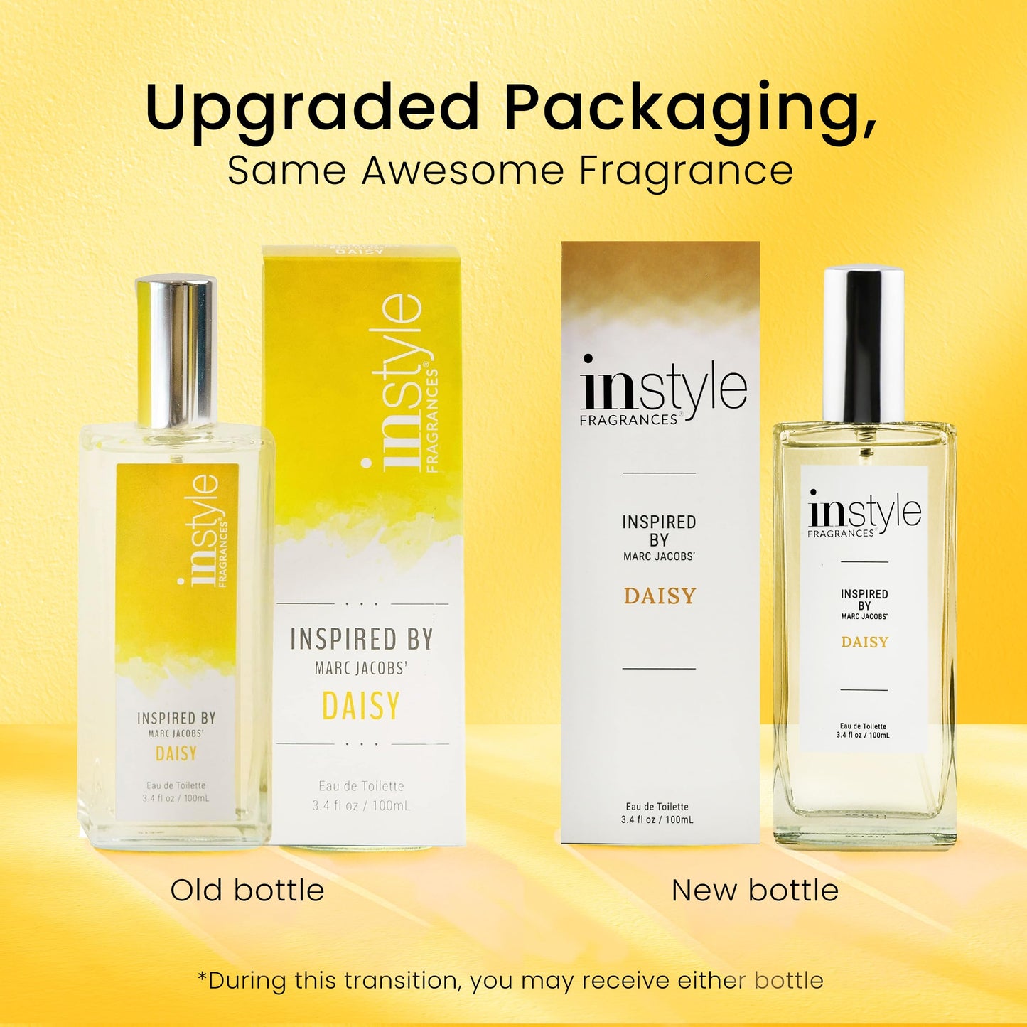 Instyle Fragrances, Inspired by Marc Jacobs' Daisy, Women’s Eau de Toilette, CLEAN, Vegan, Paraben-Free, Never Tested on Animals, 3.4 Fluid Ounces