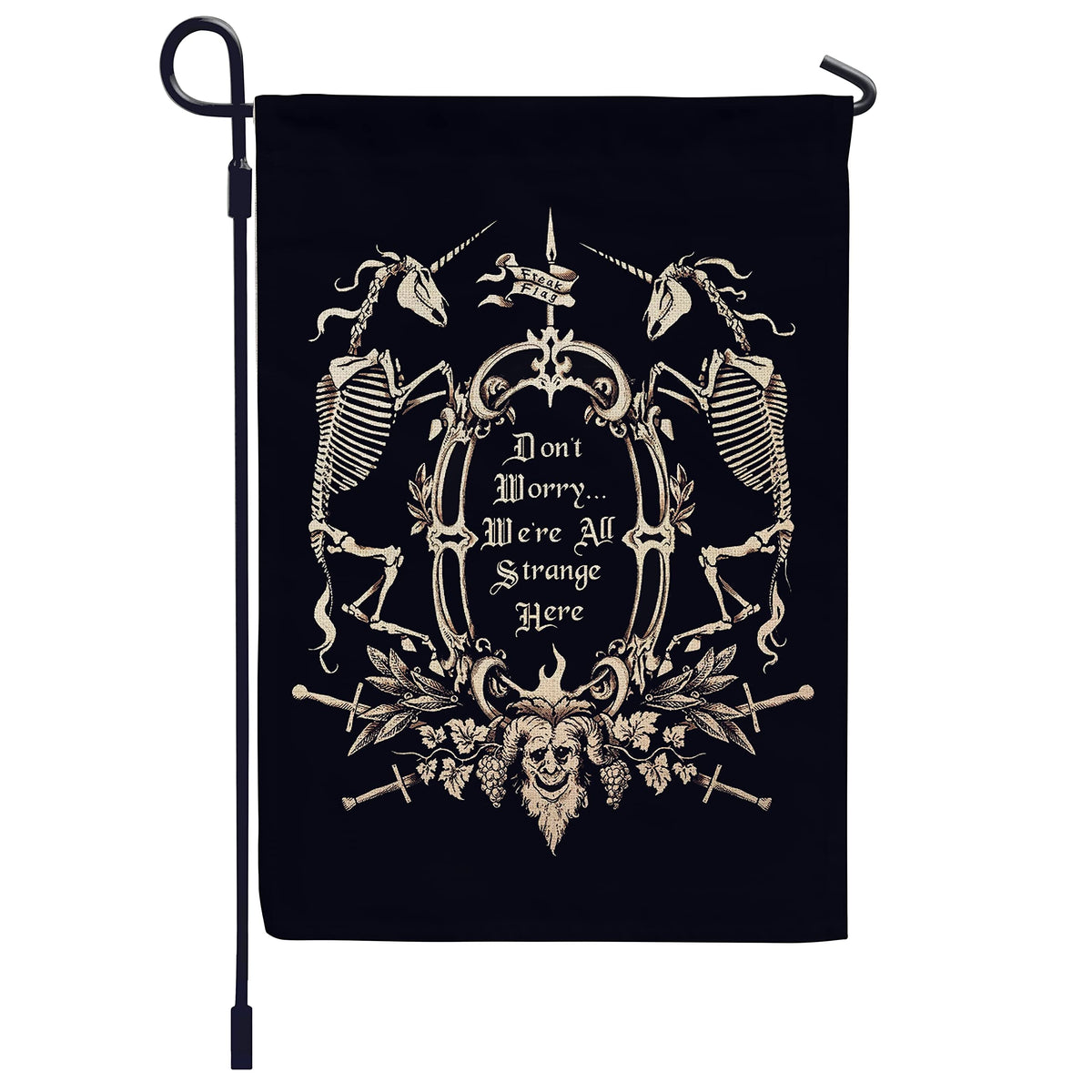 Gothic Art Welcome Vertical Garden Flag - Double Sided 12 18 Inch, Yard Outdoor Decor, Macabre Garden Flag