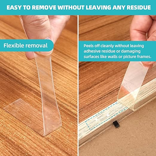 Double Sided Tape Heavy Duty 0.75in×20ft, Nano Tape Double Sided, Removable Traceless Two Sided Adhesive Tape, Clear Mounting Tape Double Sided Tape for Walls, Hanging Picture,Poster,Carpet