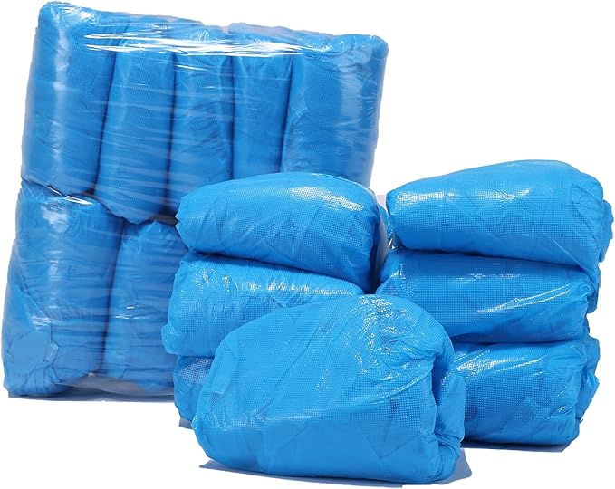 Shoe Cover Disposable Non-slip,Waterproof,Dustproof,CPE Booties Shoes Protectors Coverings,Fits up to US Men's 11 & Women's 13,Durable Booties Boot Covers for Indoors - 200(100Pairs)