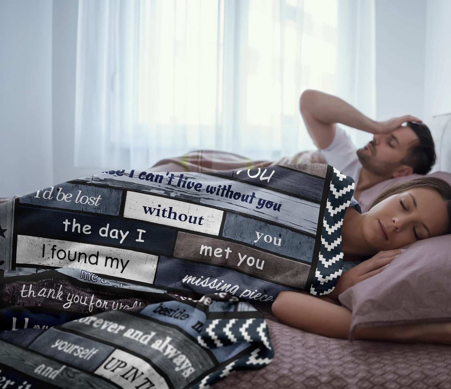 Mubpean Gifts for Husband Blanket 60"x50", Husband Gifts, Hubby Birthday Gift, Anniversary Wedding Present for Him from Wife, Unique I Love You My Man Throw Blankets
