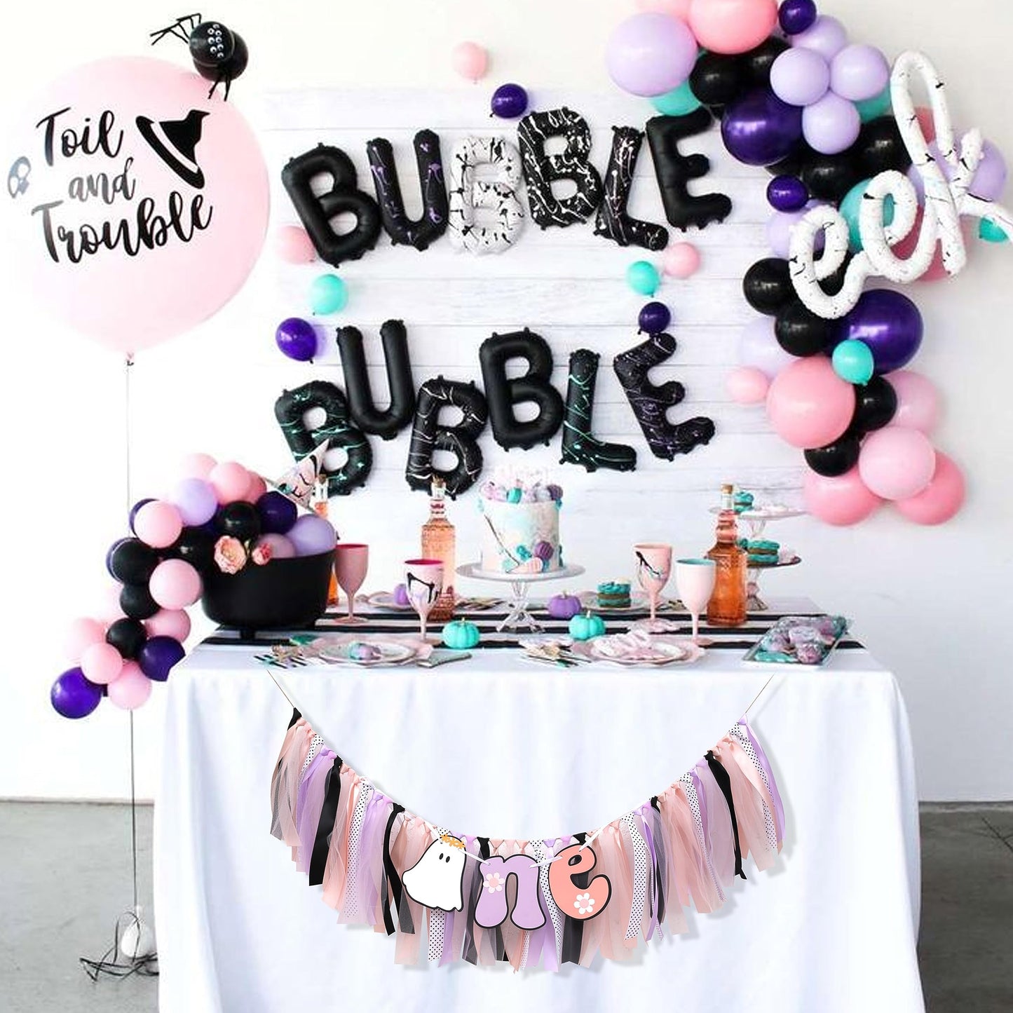 Spooky One Groovy Birthday Banner - 1st Birthday Party Decor, Happy Halloween, Boho 'Happy Boo Day' Garland